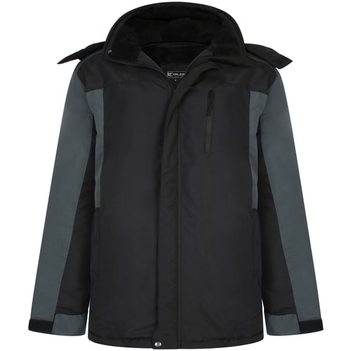 KAM Sherpa Lined Showerproof Coat Black 